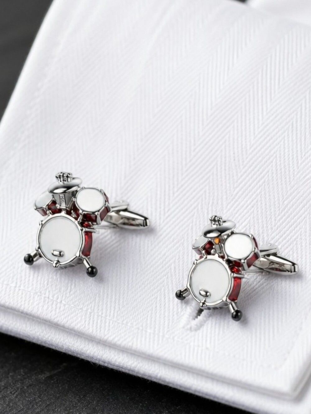 Drum Set Cufflinks Musician Wedding Tuxedo Formal Novelty Band Drummer Gift